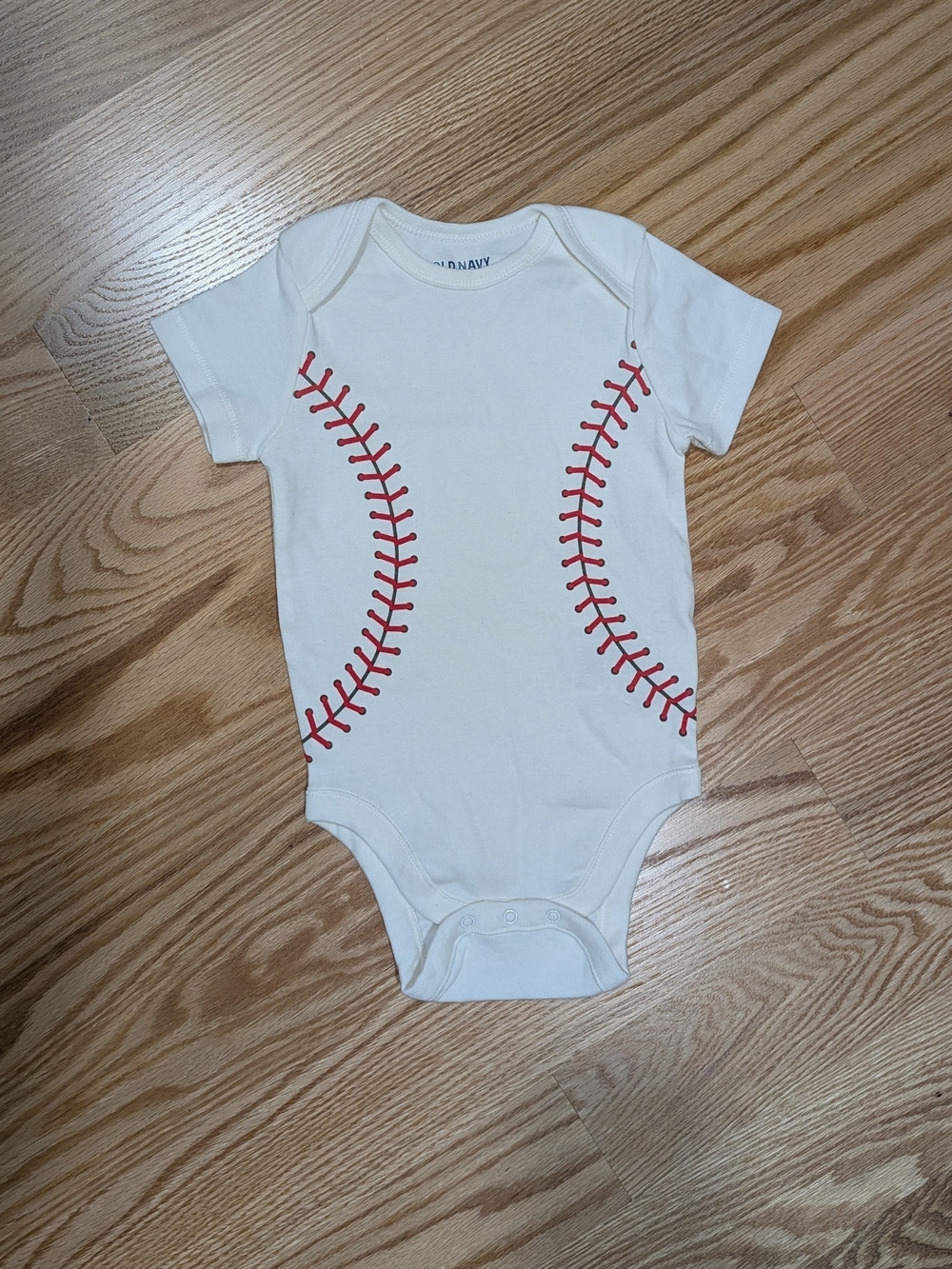 Old Navy Cream One-Piece with Red Baseball Stitching
